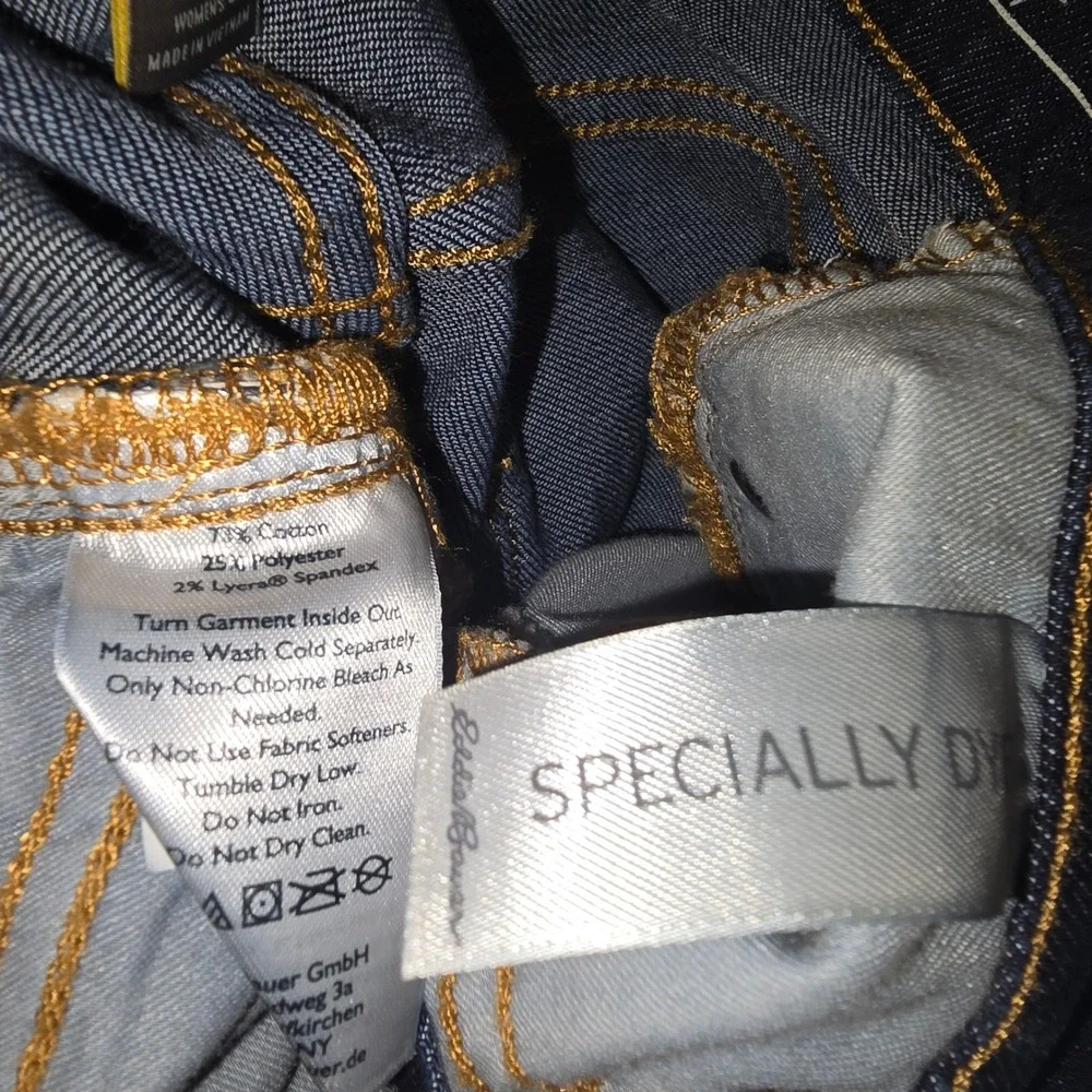 Eddie Bauer Slim Straight Jeans 0 Womens Dark Travex Sorbtek High Rise Curvy